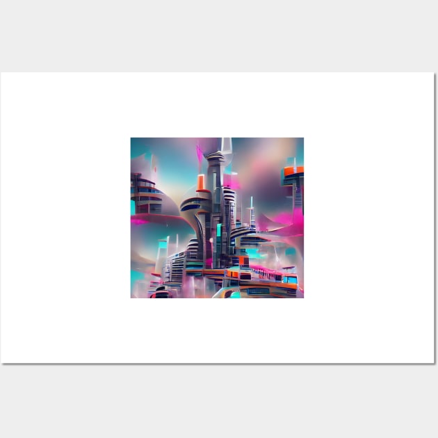 Futuristic Tower Wall Art by Mihadom